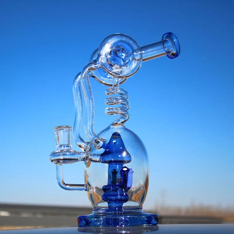 11" Spiral Mushroom Recycler Water Bong with Circ Perc