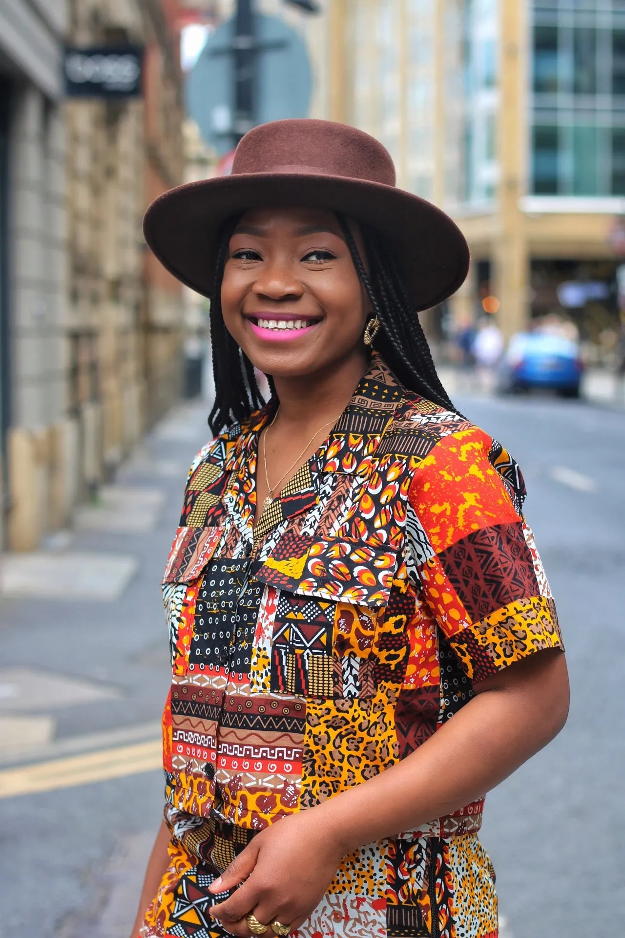 2 Pc African Print  Crop Top and Shorts Set- Hamdi