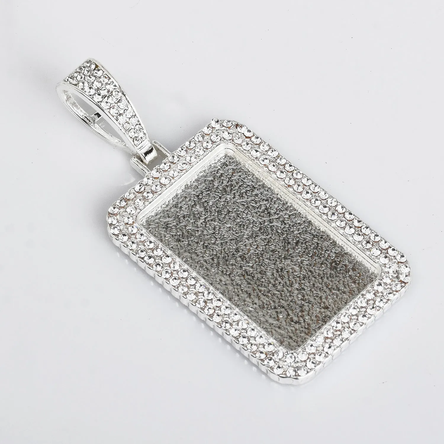 21*34mm Rectangle Picture Pendant Double Zircon Pendant Real Gold Plated Hip Hop Pendant For Gift 2 pieces/lot 103285