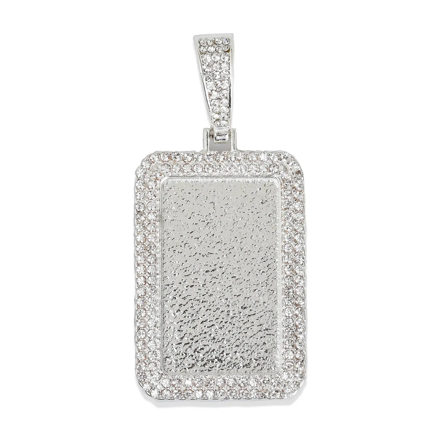 21*34mm Rectangle Picture Pendant Double Zircon Pendant Real Gold Plated Hip Hop Pendant For Gift 2 pieces/lot 103285