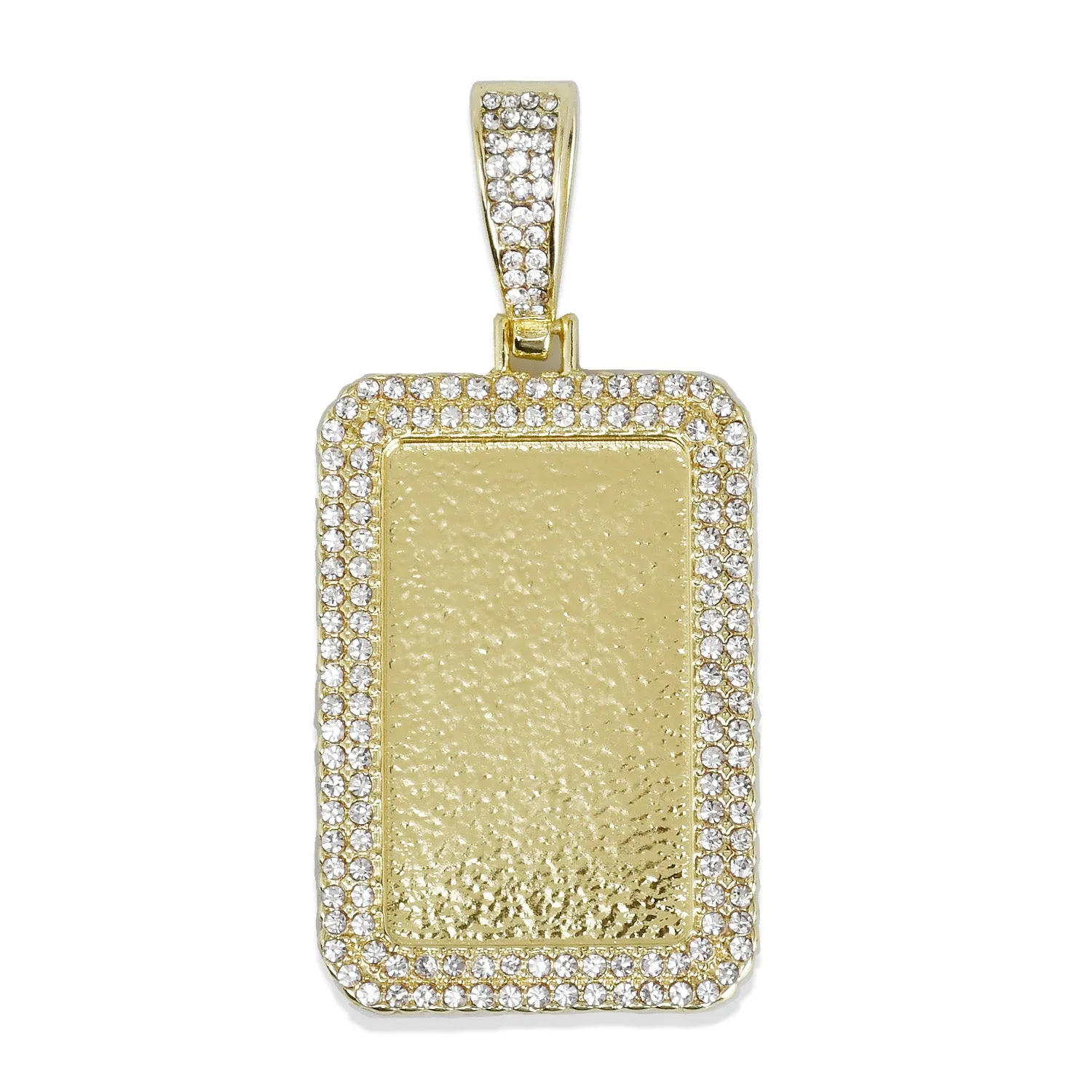 21*34mm Rectangle Picture Pendant Double Zircon Pendant Real Gold Plated Hip Hop Pendant For Gift 2 pieces/lot 103285