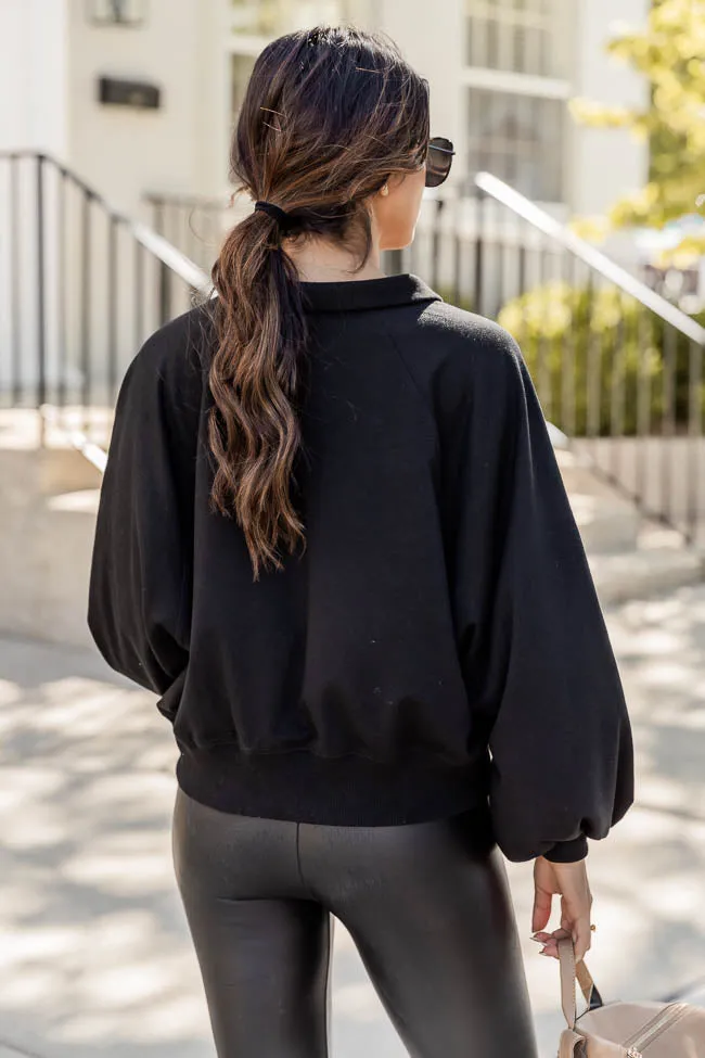 Affection For You Black Henley Pullover FINAL SALE