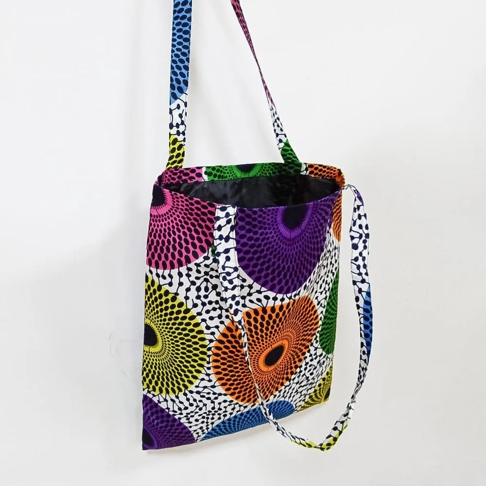 African Print Handmade Ankara Kente Print Tote Bag with Lining