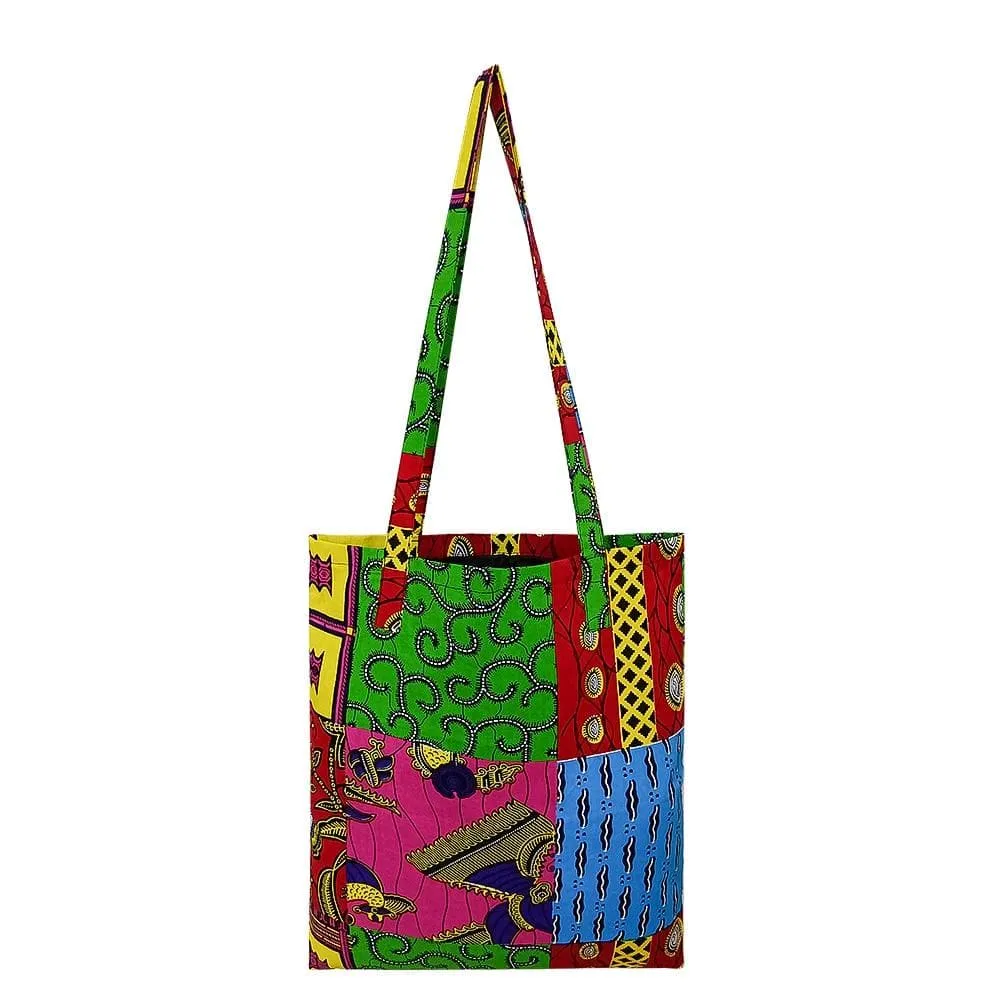 African Print Handmade Ankara Kente Print Tote Bag with Lining