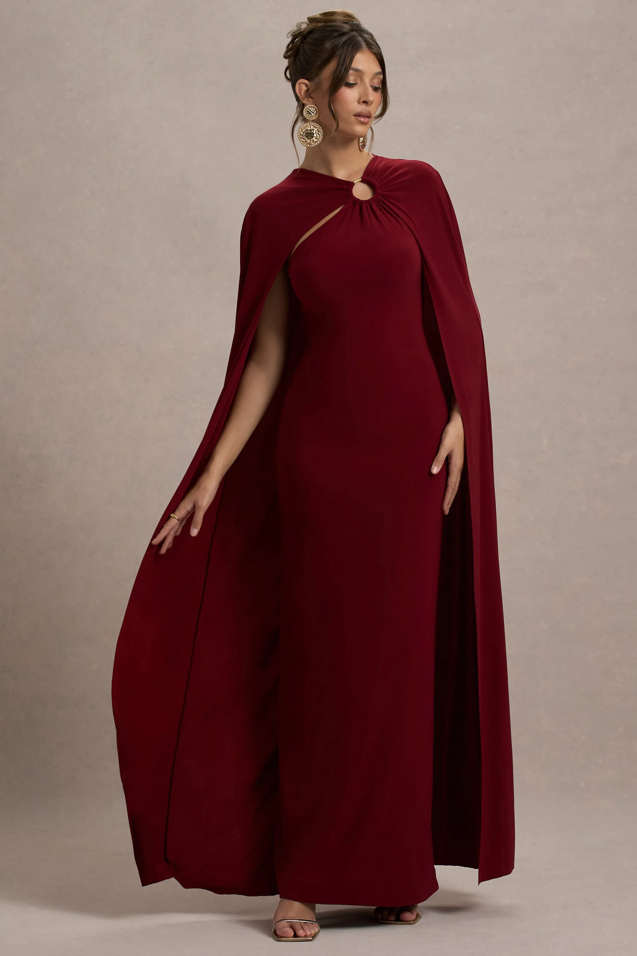 Aliza | Robe Maxi Cape Baies avec Anneau Doré