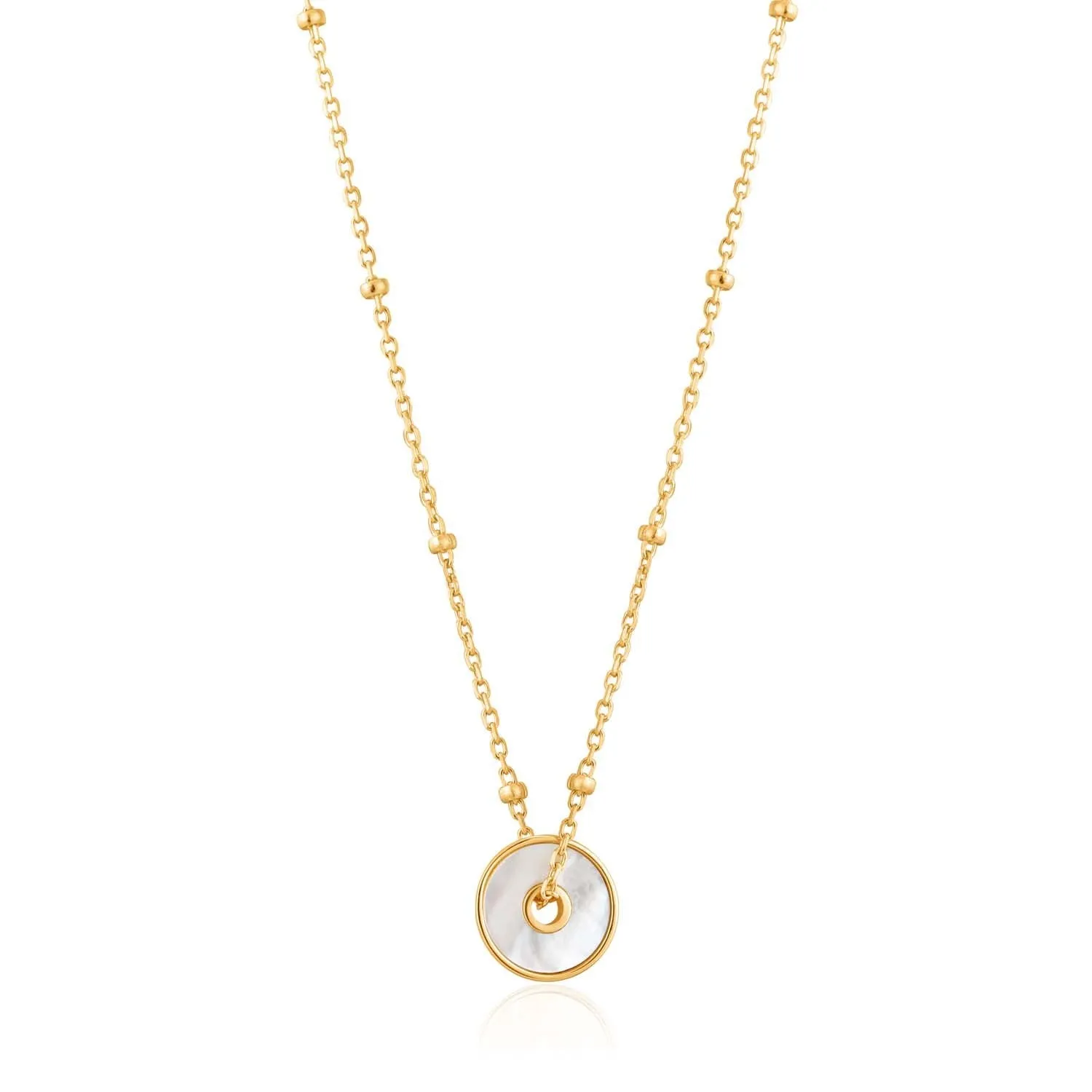 Ania Haie Mother Of Pearl Disc Necklace - Gold