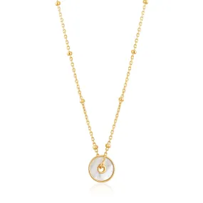 Ania Haie Mother Of Pearl Disc Necklace - Gold