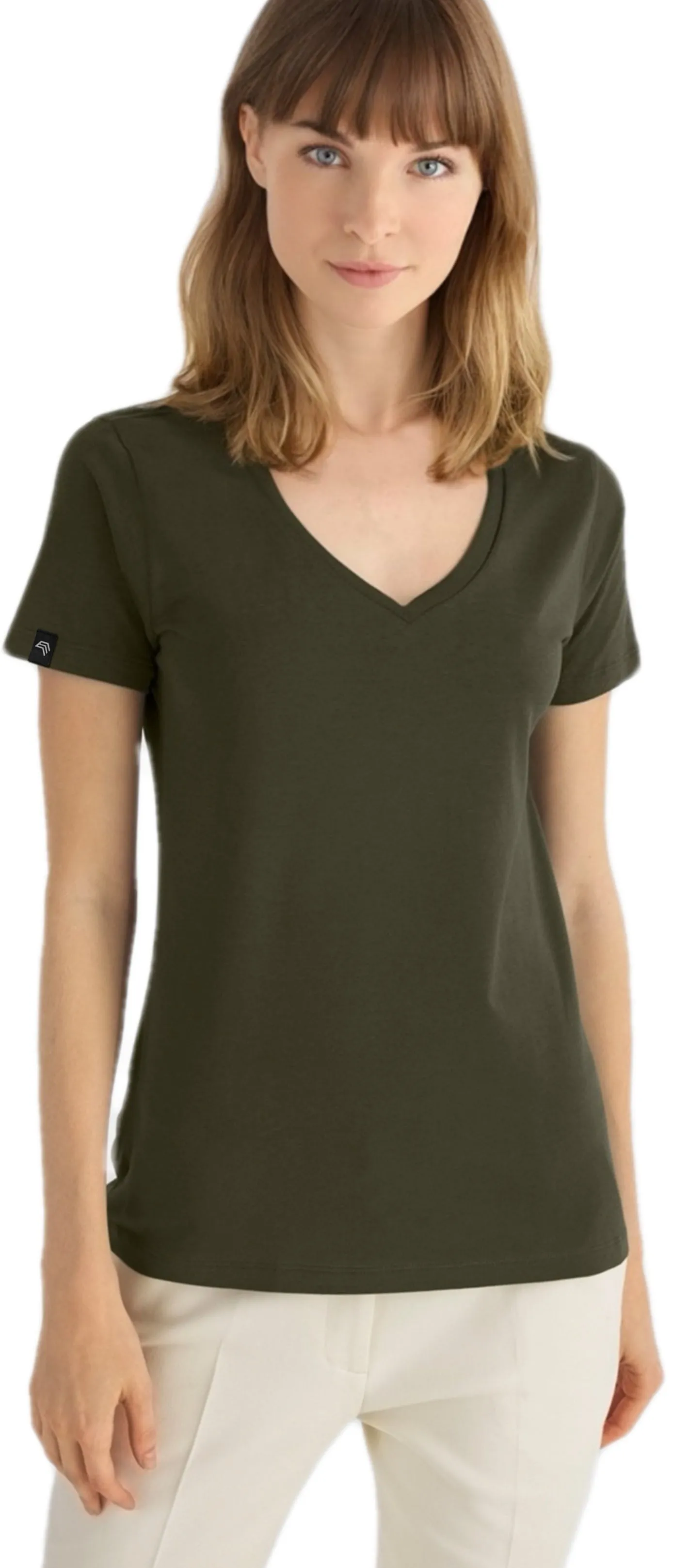 BAC TW045 ― Damen Bio-Baumwolle V-Neck T-Shirt - Olive Grün