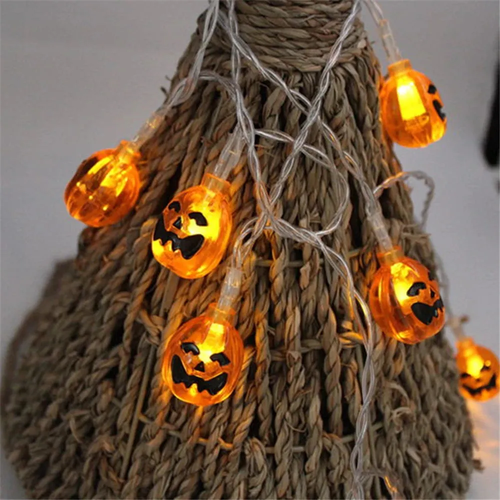 Battery-Operated LED String Halloween Skull Lights