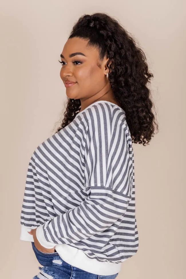 Before You Know It Black And White Striped Pullover FINAL SALE