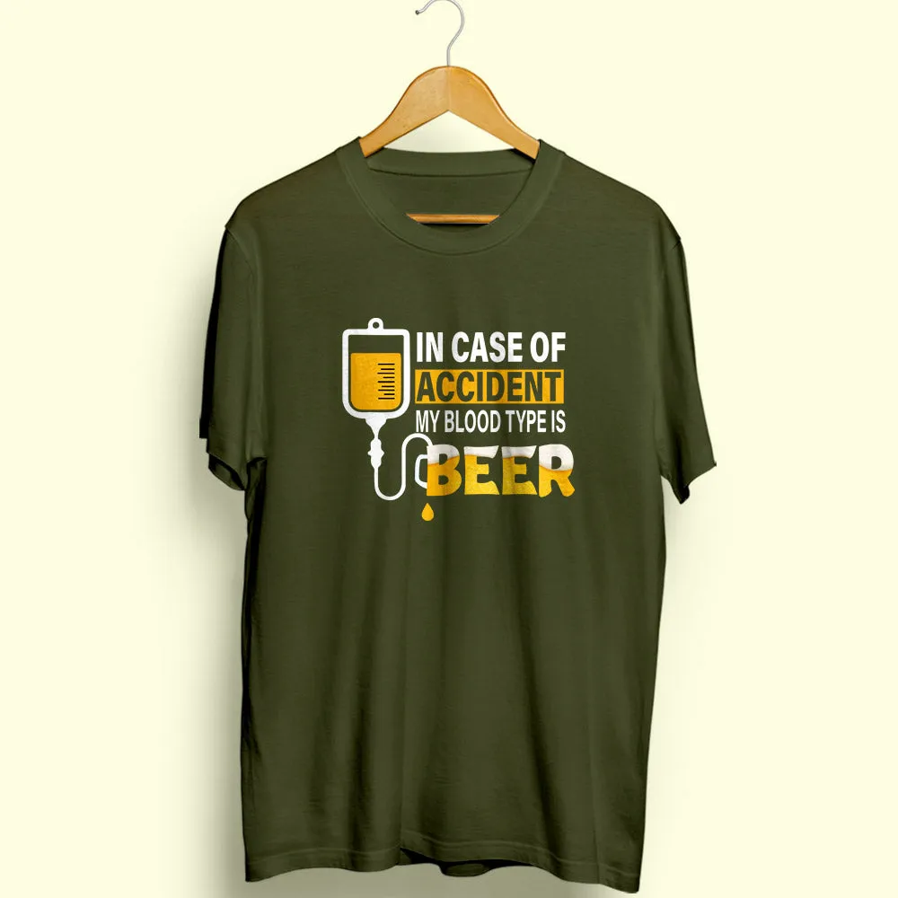 Blood Type Is Beer Half Sleeve T-Shirt