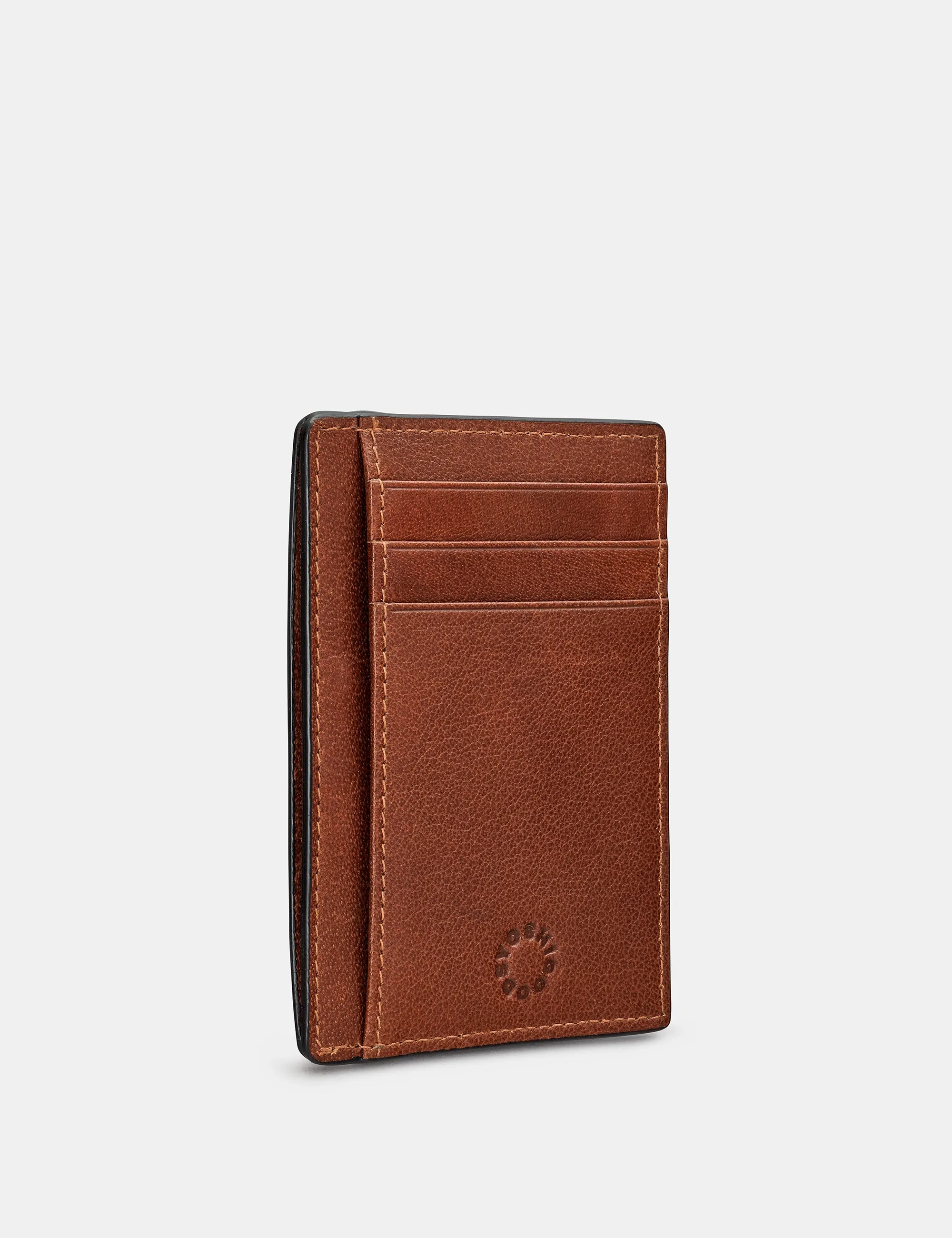 Brown Leather Card Holder With ID Window