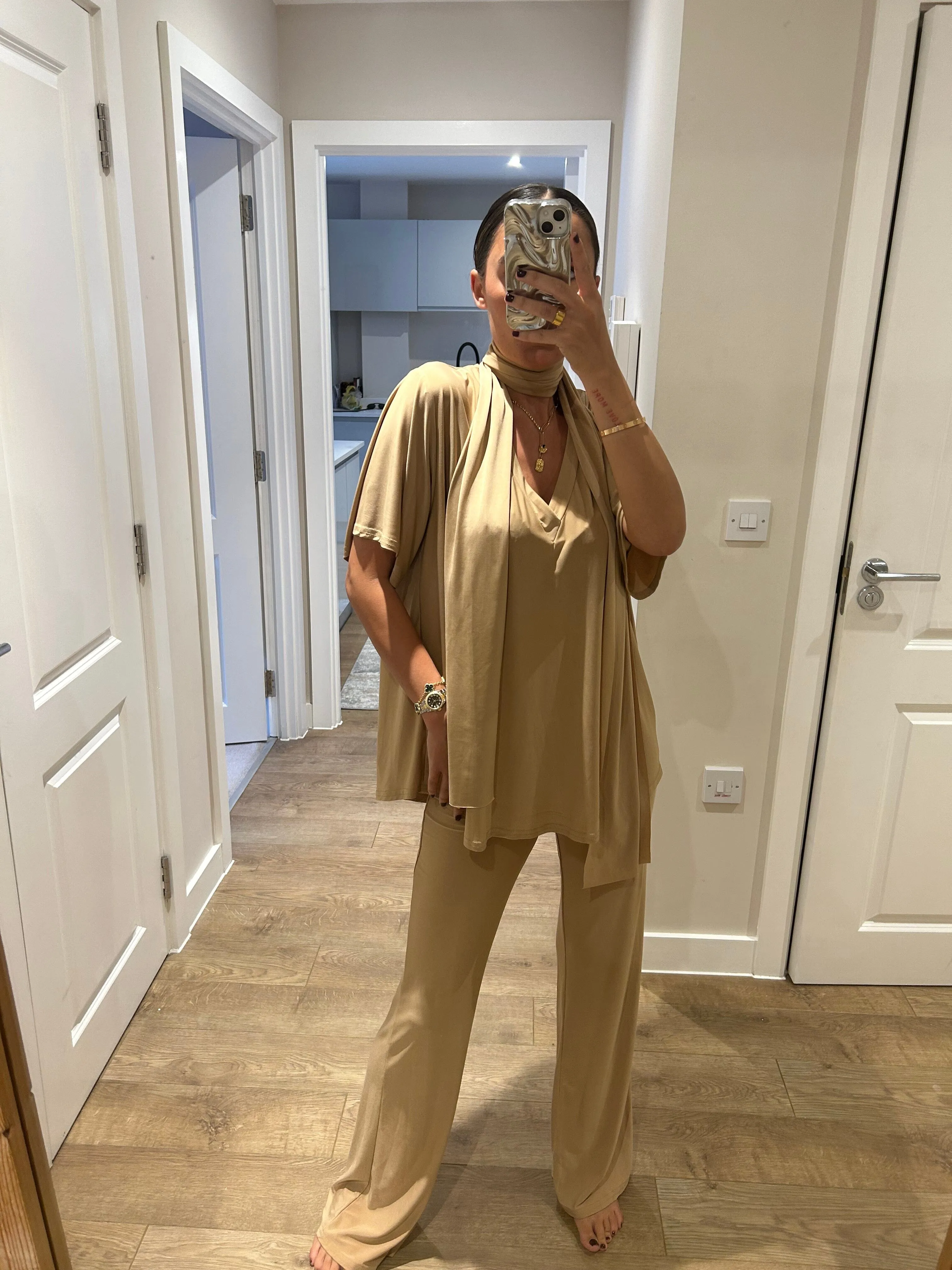 Camel Oversized T-Shirt Loungewear