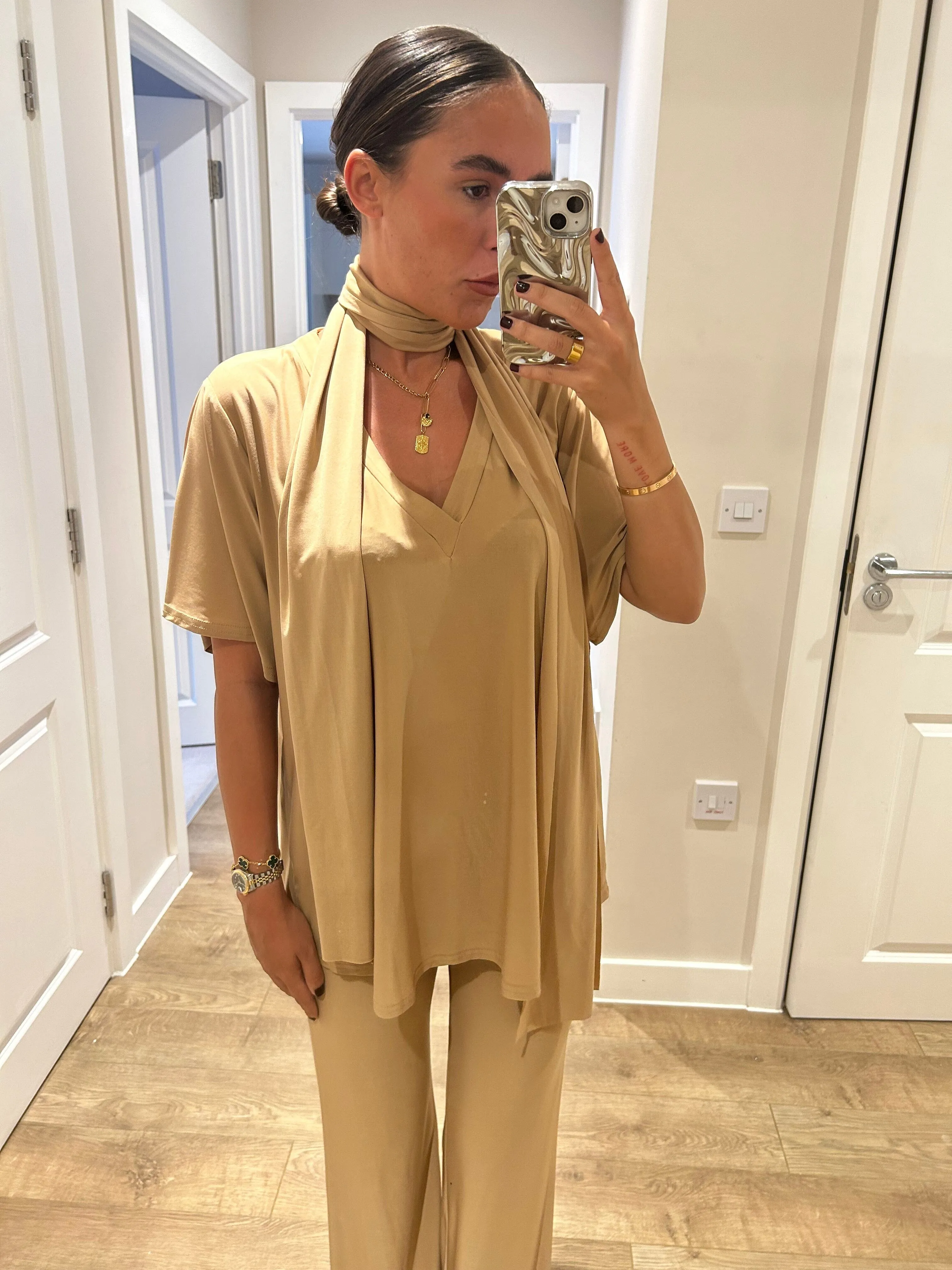 Camel Oversized T-Shirt Loungewear