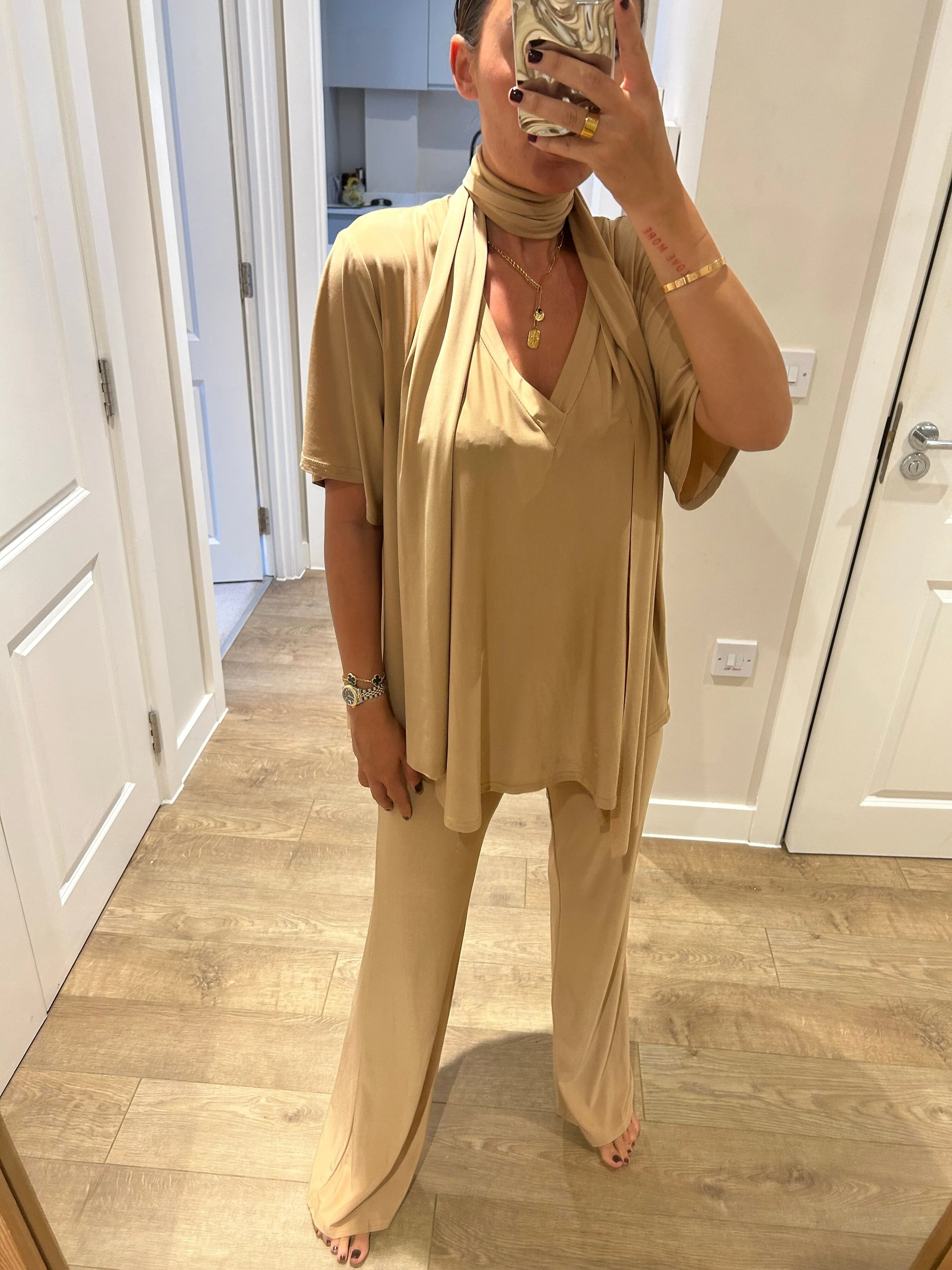 Camel Oversized T-Shirt Loungewear