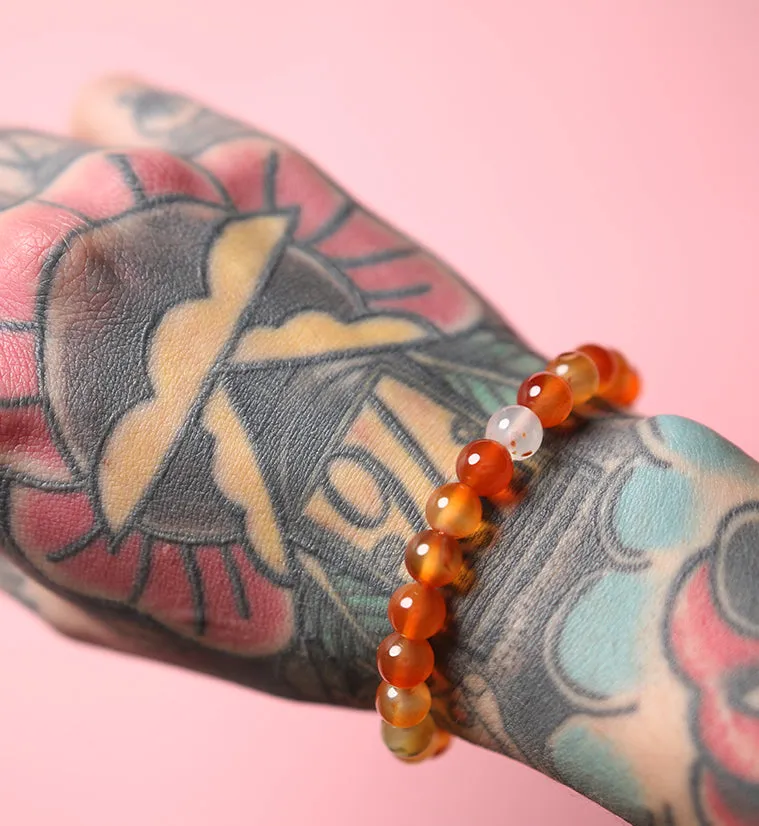 Carnelian Agate Stone Bracelet