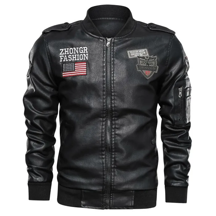 Casual Embroidery Baseball Men's Flight Jacket