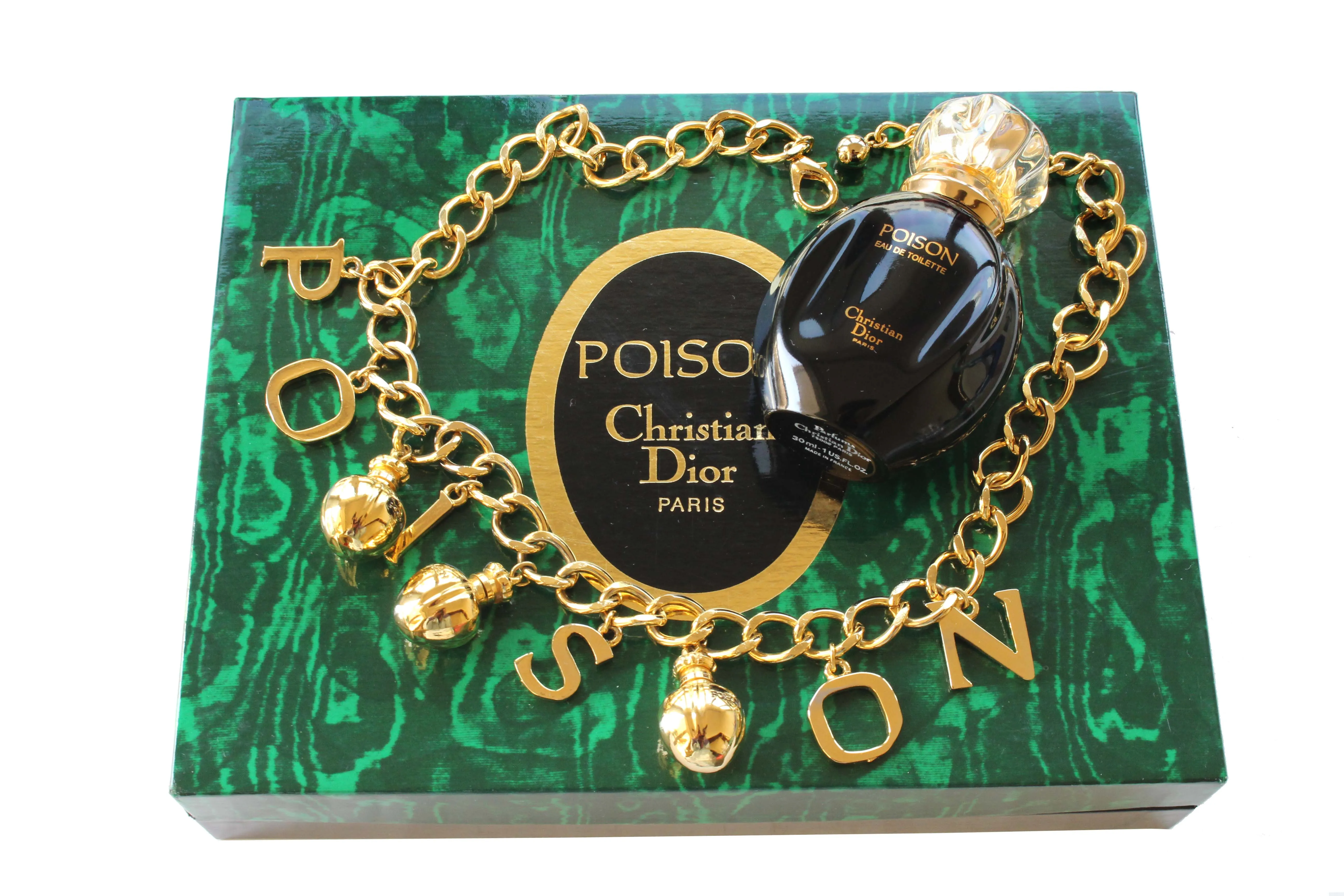 CHRISTIAN DIOR Poison charms necklace and Poison perfume set