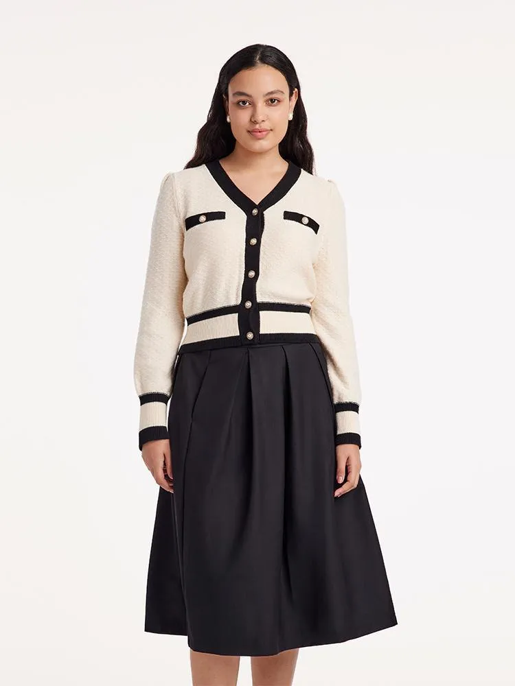 Classic Jacquard Cardigan And Skirt Two-Piece Set