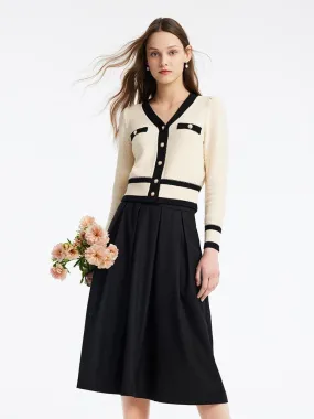 Classic Jacquard Cardigan And Skirt Two-Piece Set