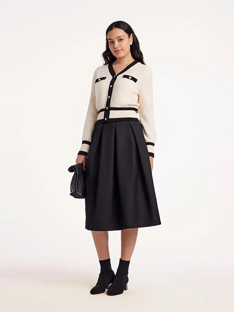 Classic Jacquard Cardigan And Skirt Two-Piece Set