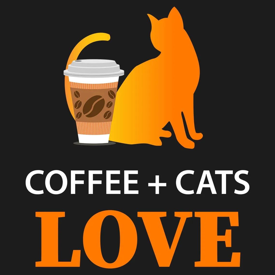 Coffee Cats Love Half Sleeve T-Shirt