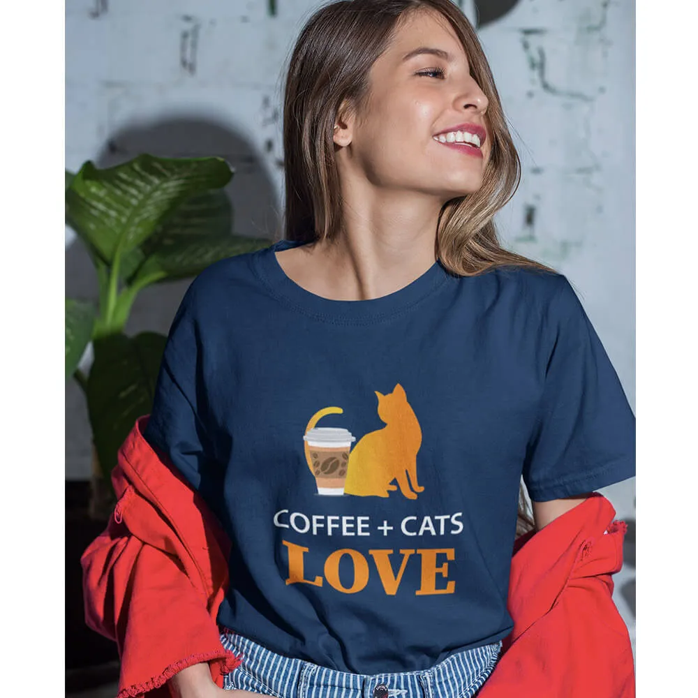 Coffee Cats Love Half Sleeve T-Shirt