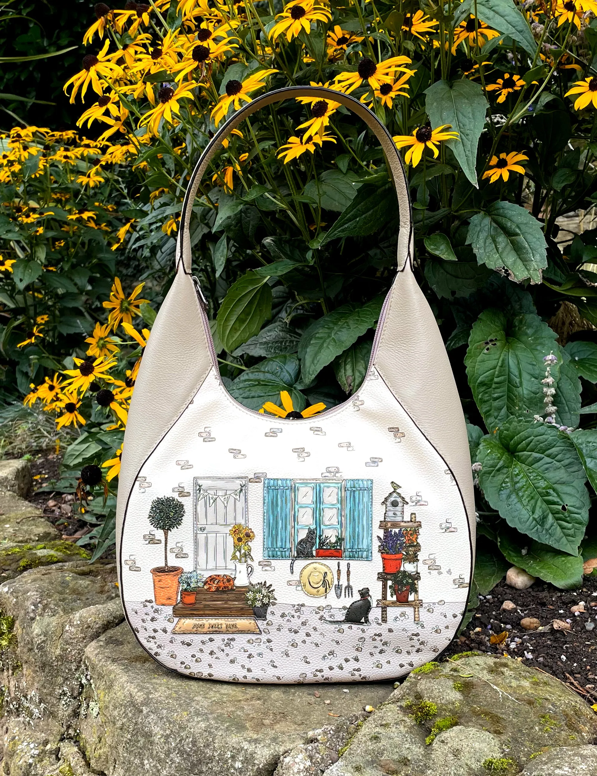 Country Cottage Warm Grey Leather Shoulder Bag