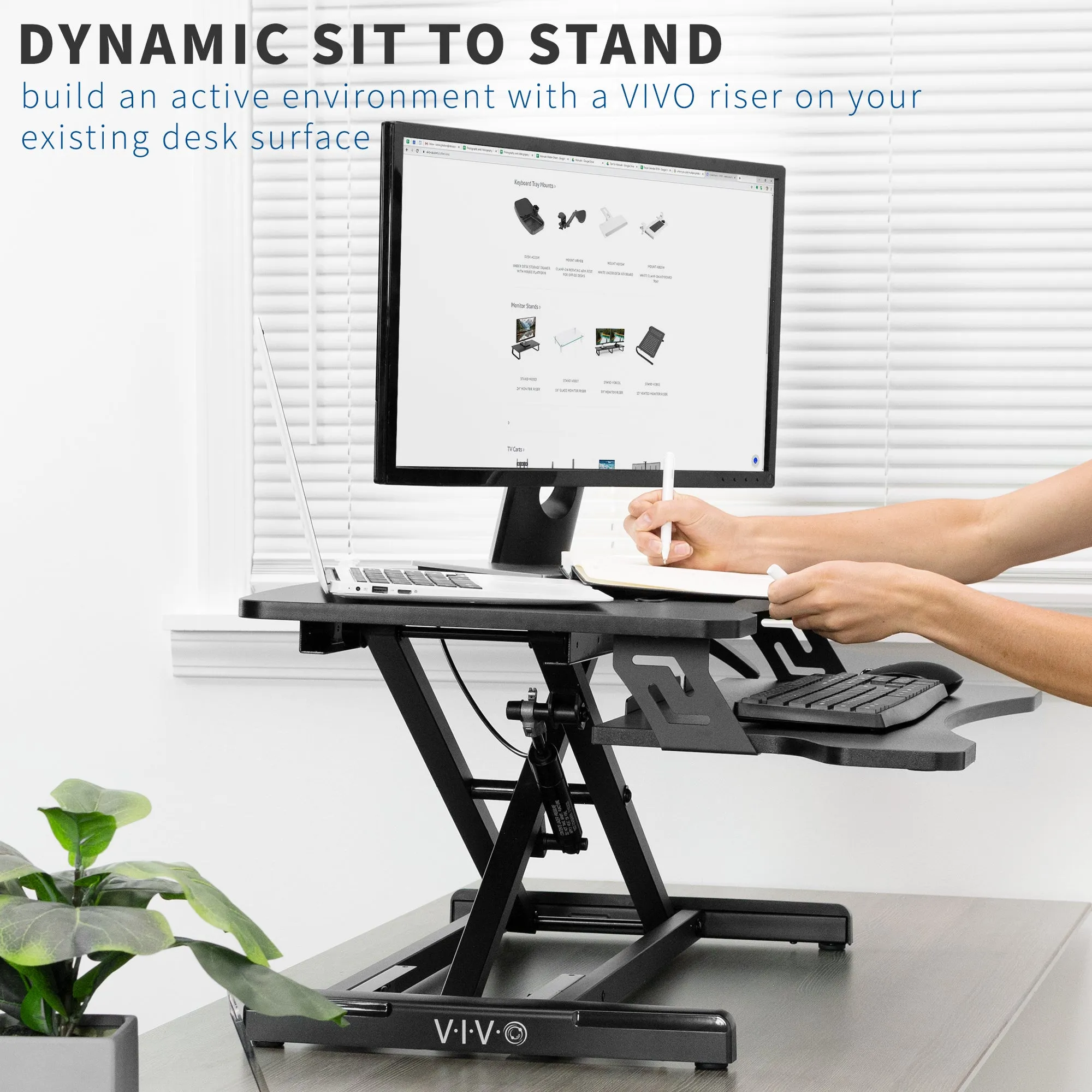 Desk Converter Workstation with Adjustable Height (33")