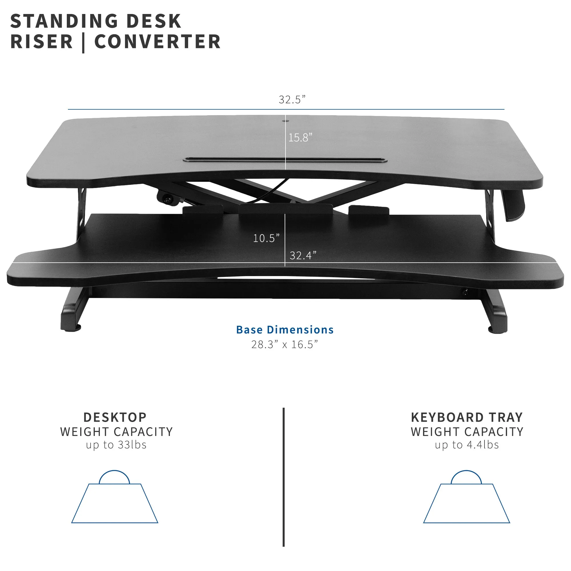 Desk Converter Workstation with Adjustable Height (33")