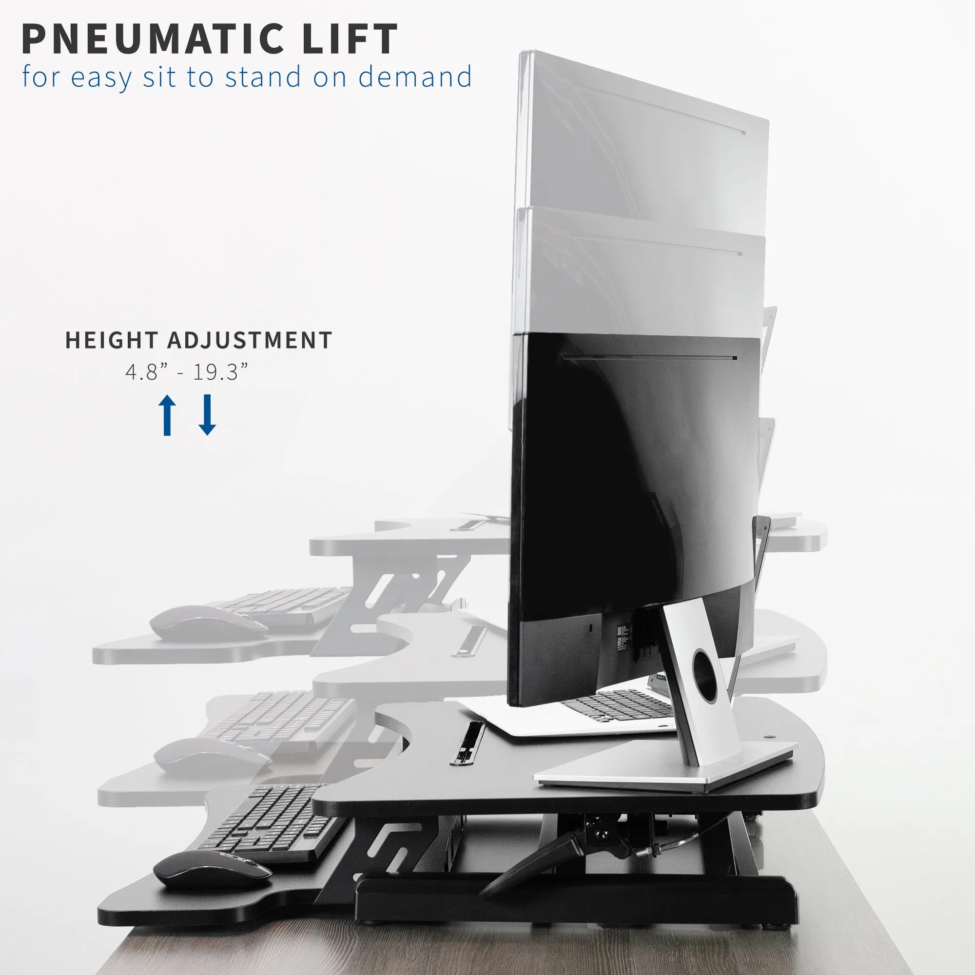 Desk Converter Workstation with Adjustable Height (33")