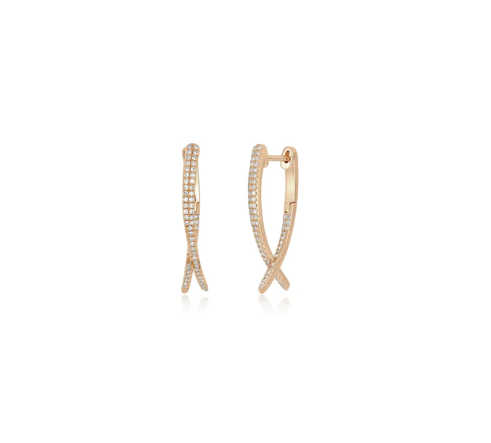 Diamond Loop Hoop Earrings