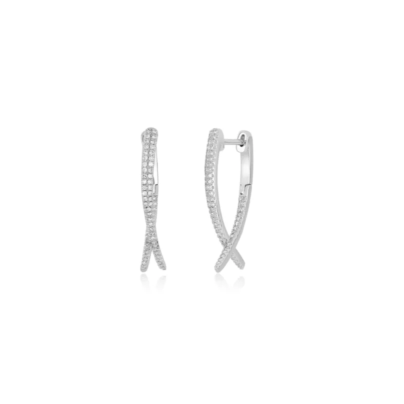 Diamond Loop Hoop Earrings