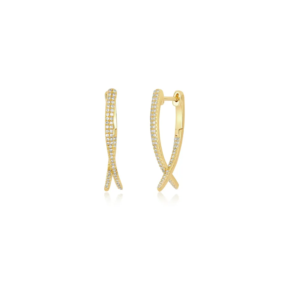 Diamond Loop Hoop Earrings