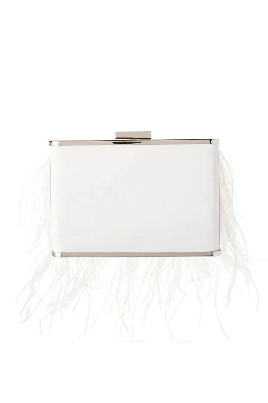 Estelle Feathered Clutch - White