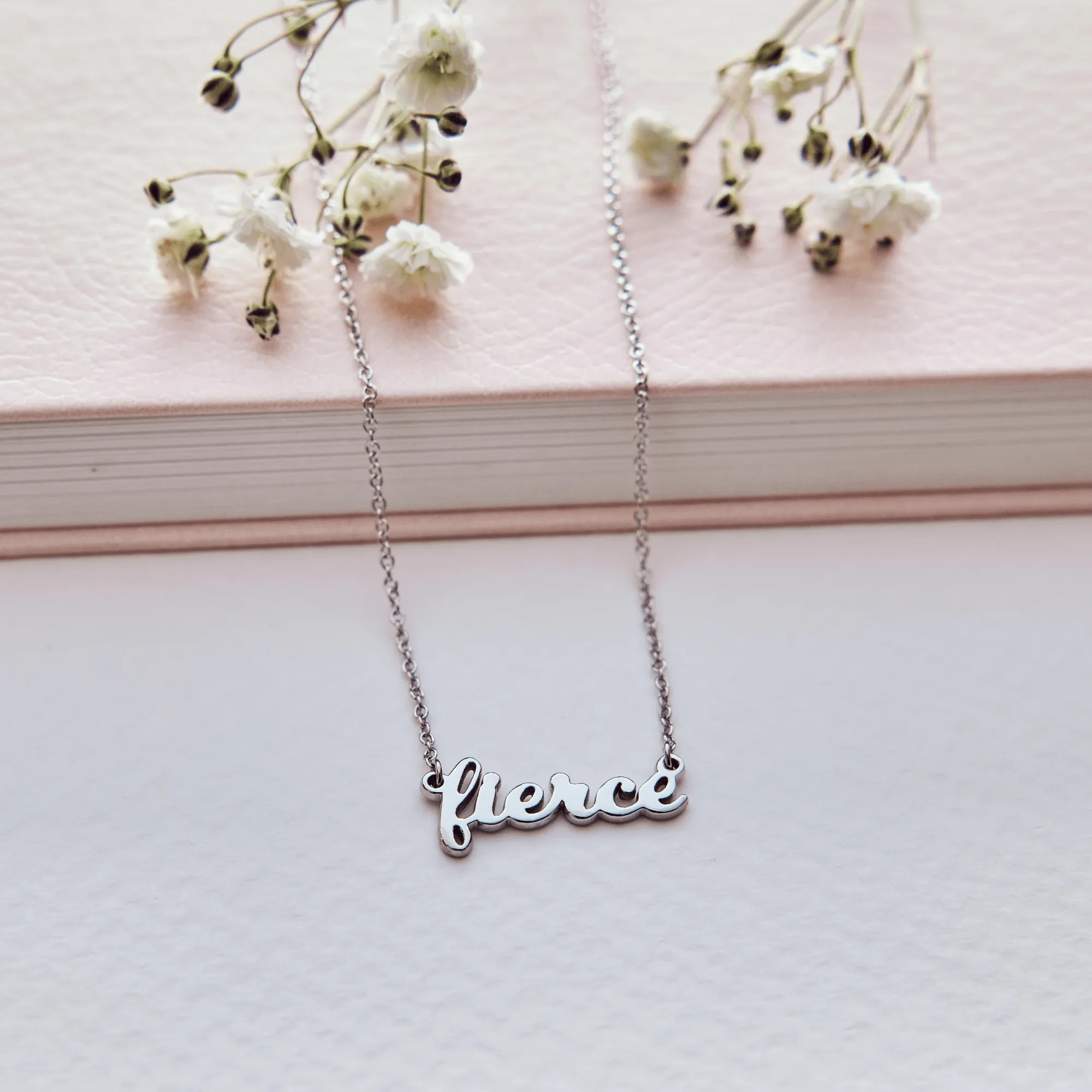 Fierce Script Nameplate Necklace