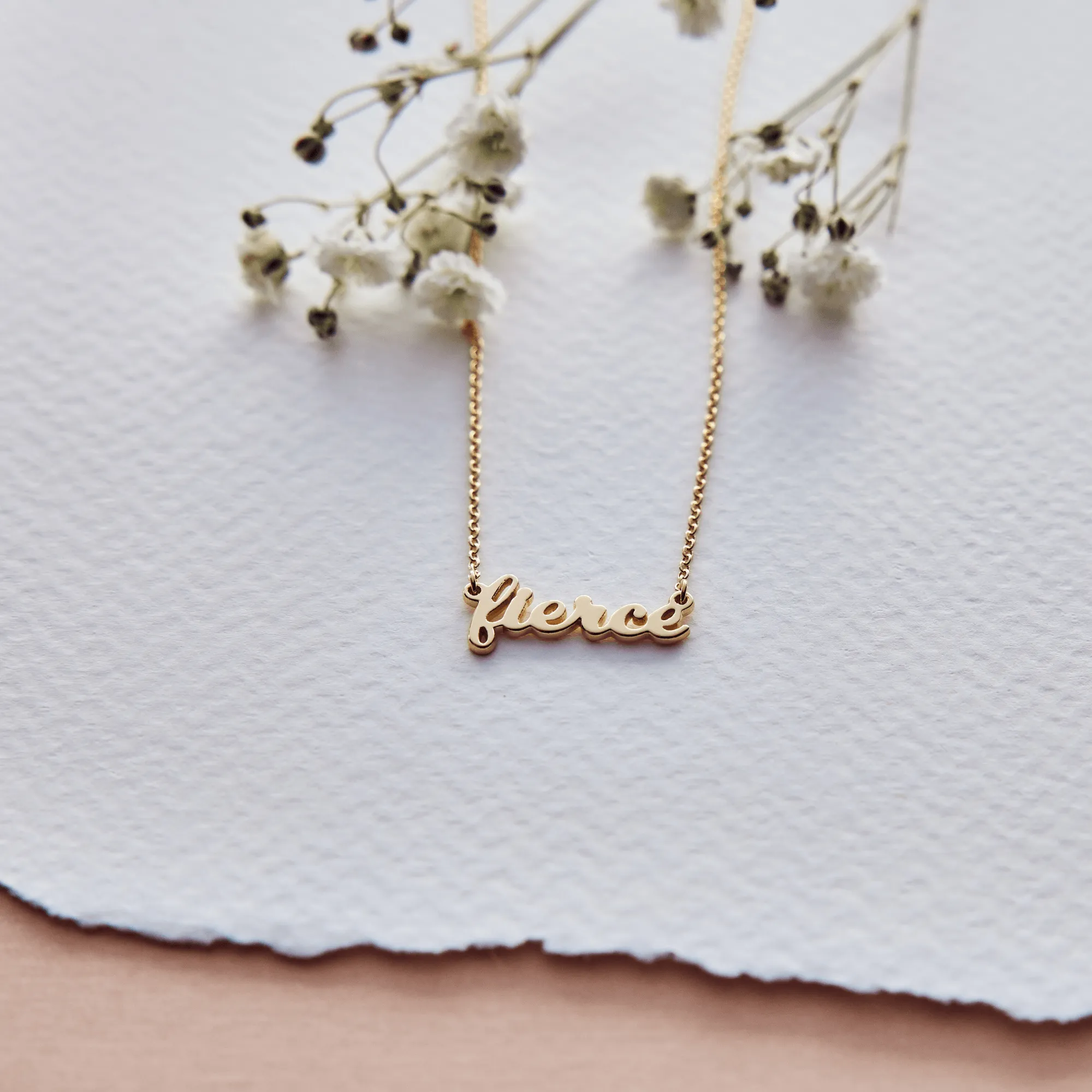 Fierce Script Nameplate Necklace