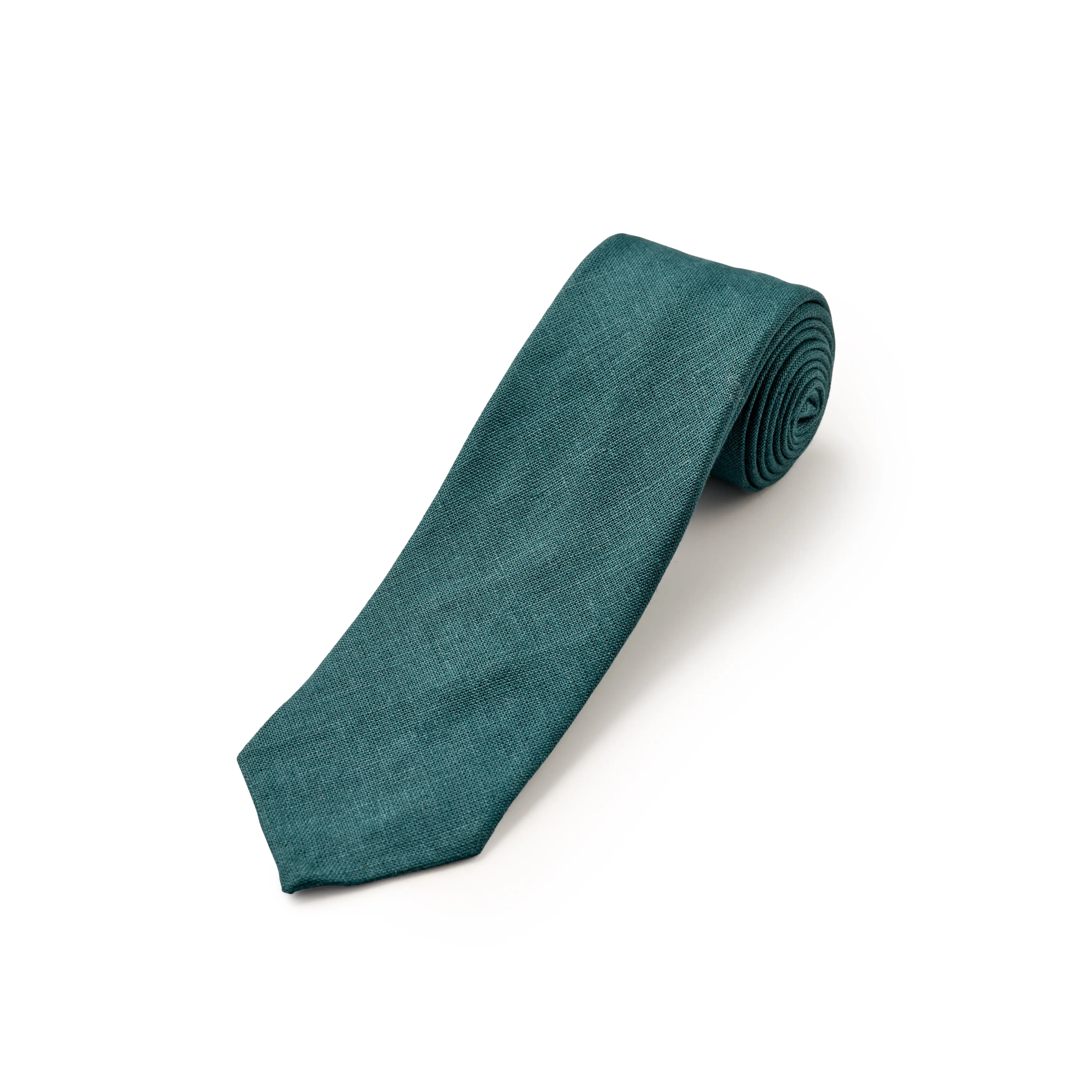 Fox 4 Fold Teal Linen Tie