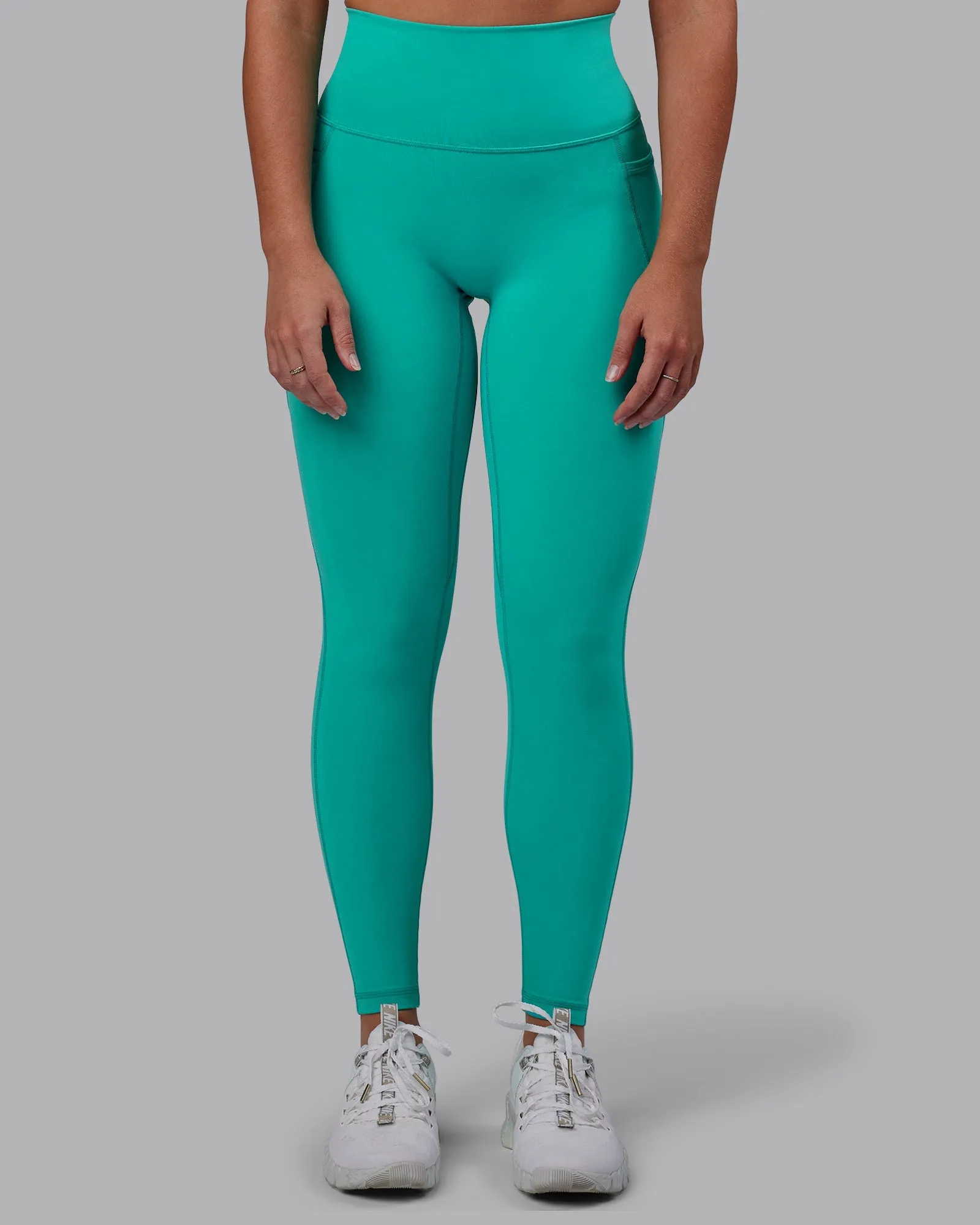 Fusion Full Length Leggings - Turquoise Tide