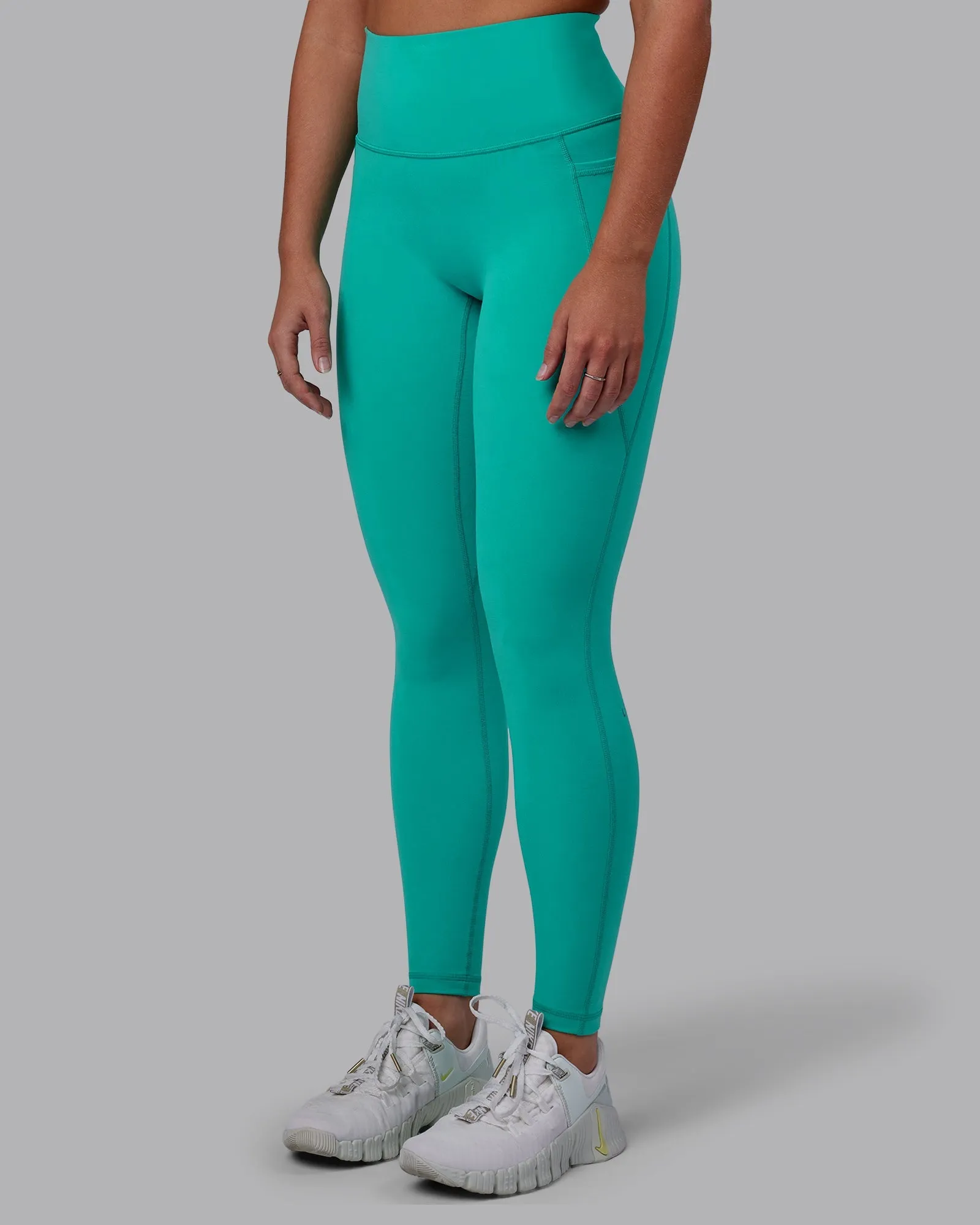 Fusion Full Length Leggings - Turquoise Tide