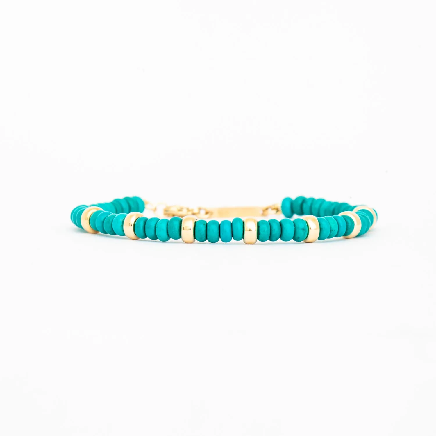 Gold & Turquoise Rondelle Bead Bracelet