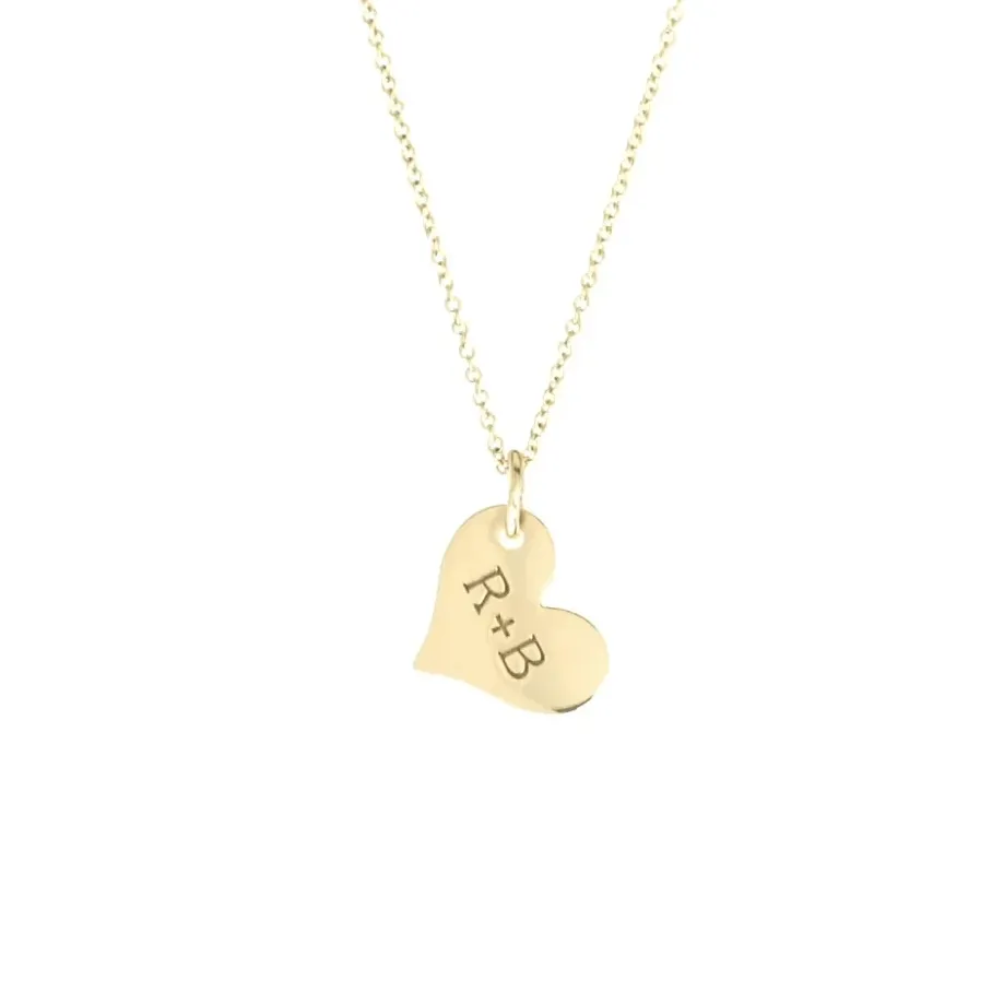 Gold Heart Necklace - 2 Hearts