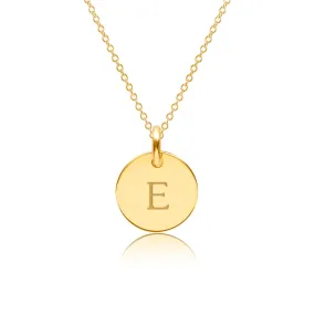 Gold Initial Circle Necklace - Uppercase