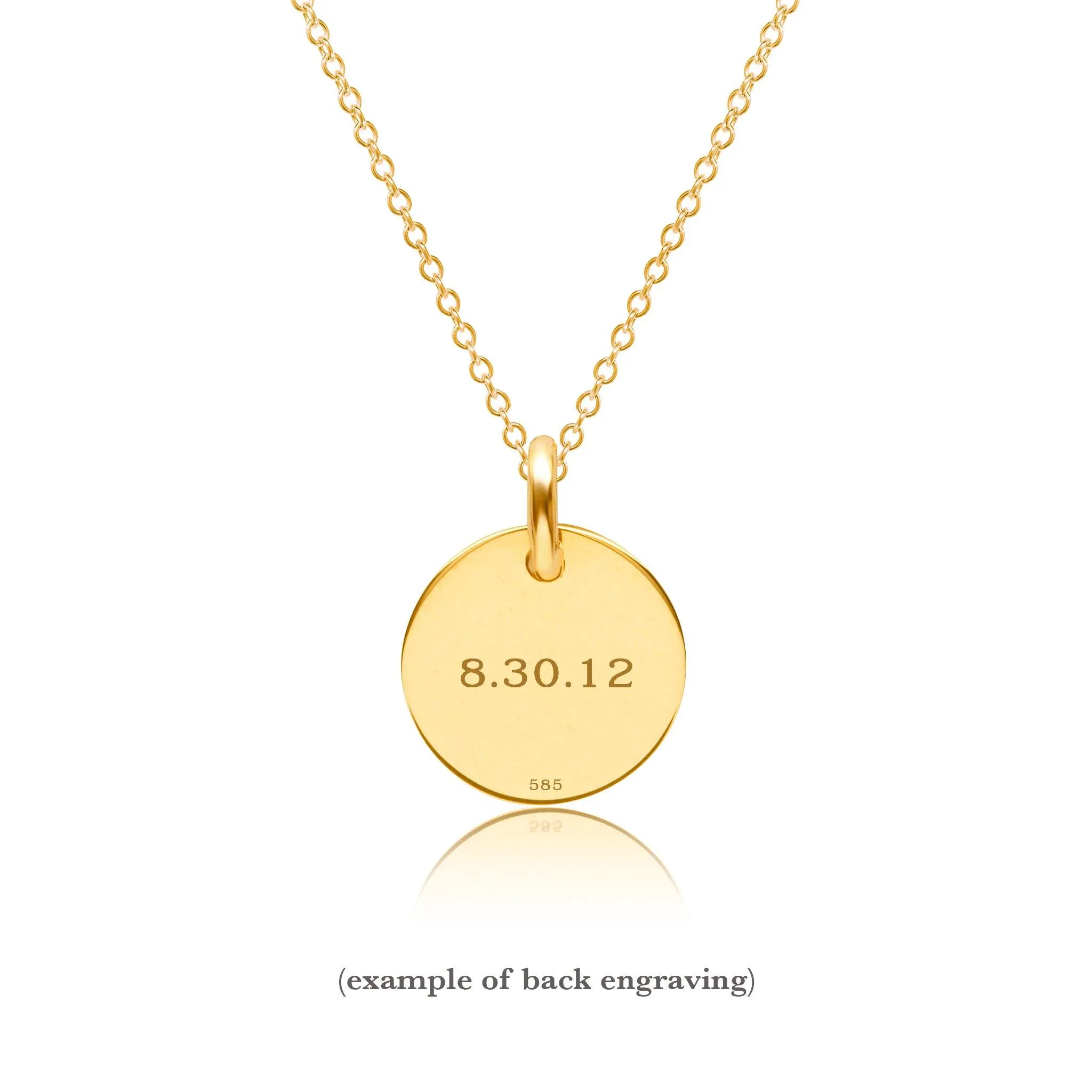 Gold Initial Circle Necklace - Uppercase