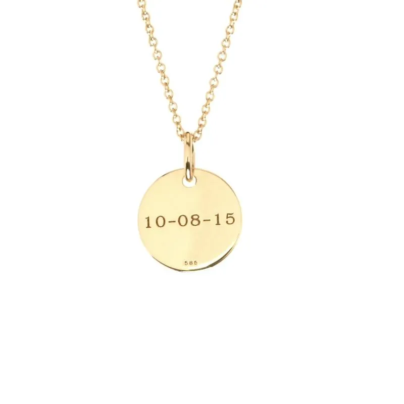 Gold Initial Circle Necklace - Uppercase