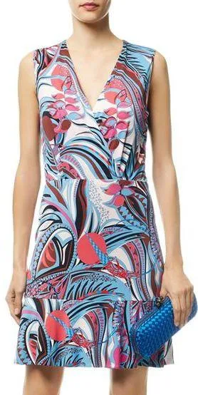 'Grasshopper' Sleeveless V-Neck Silk Dress