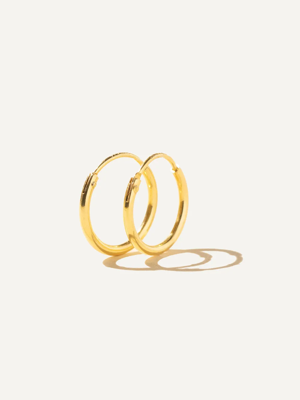 Infinity Tiny Hoop Earring Gold Vermeil - Size 12