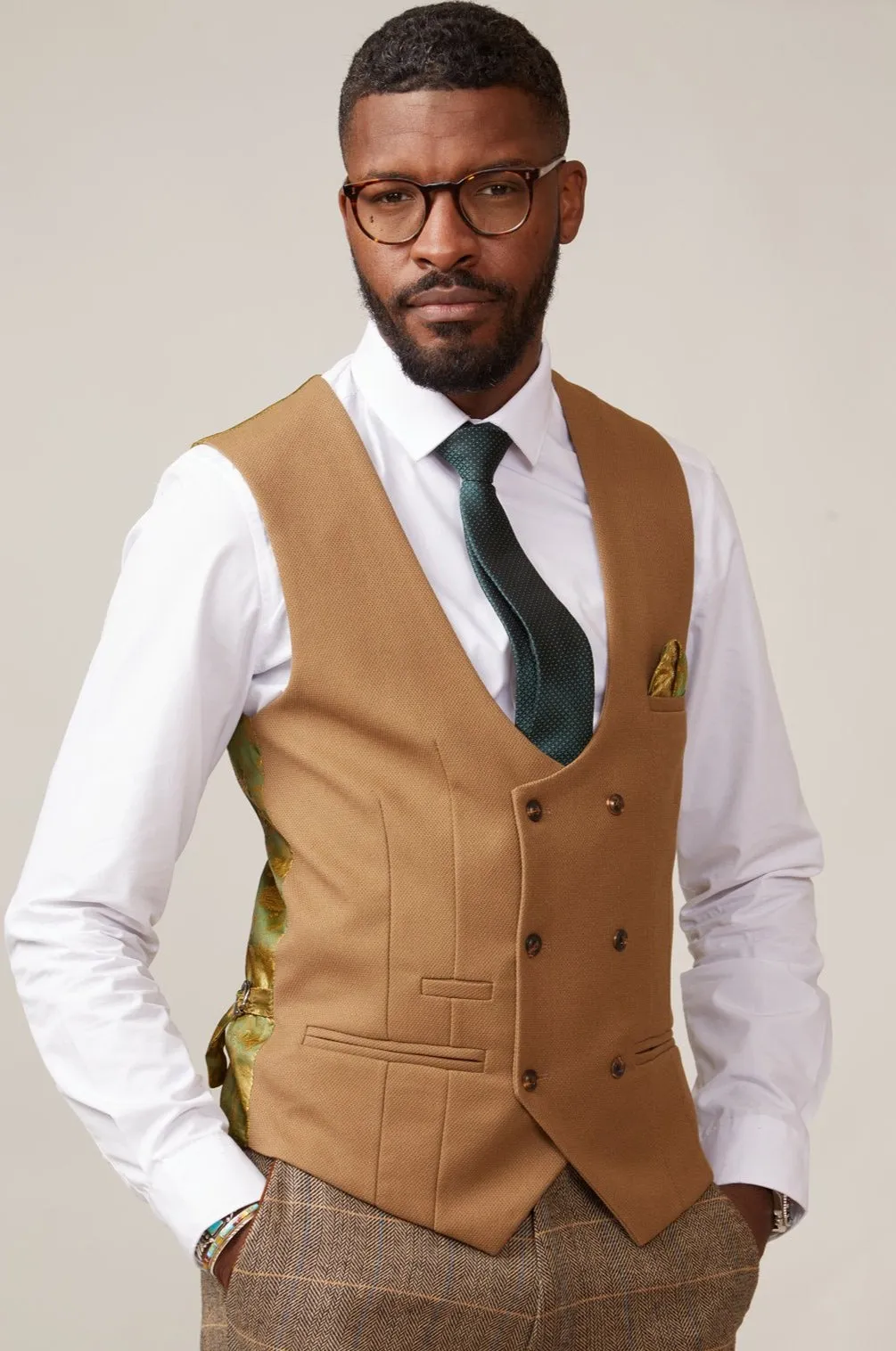 KELVIN - Oak Double Breasted Waistcoat