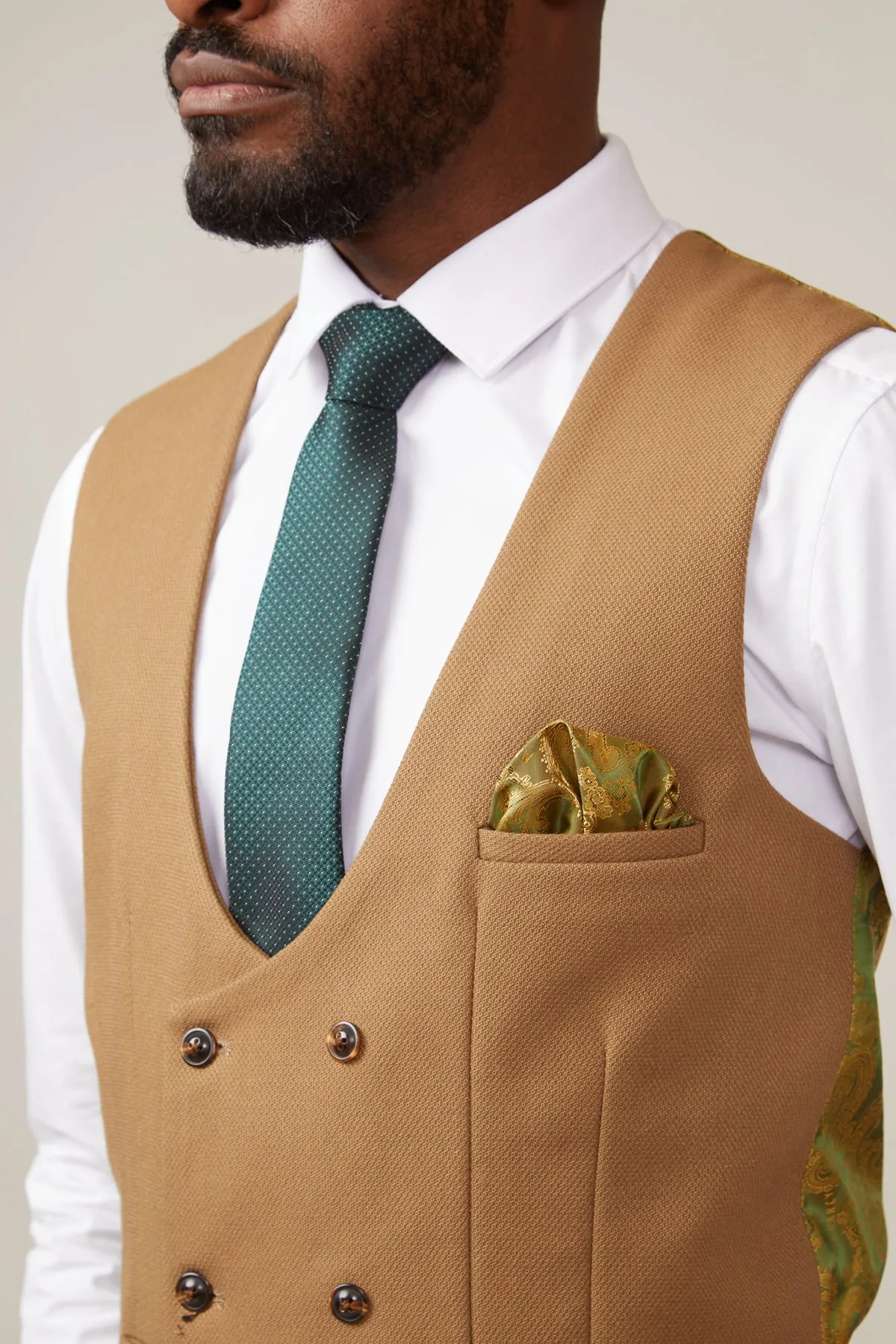 KELVIN - Oak Double Breasted Waistcoat