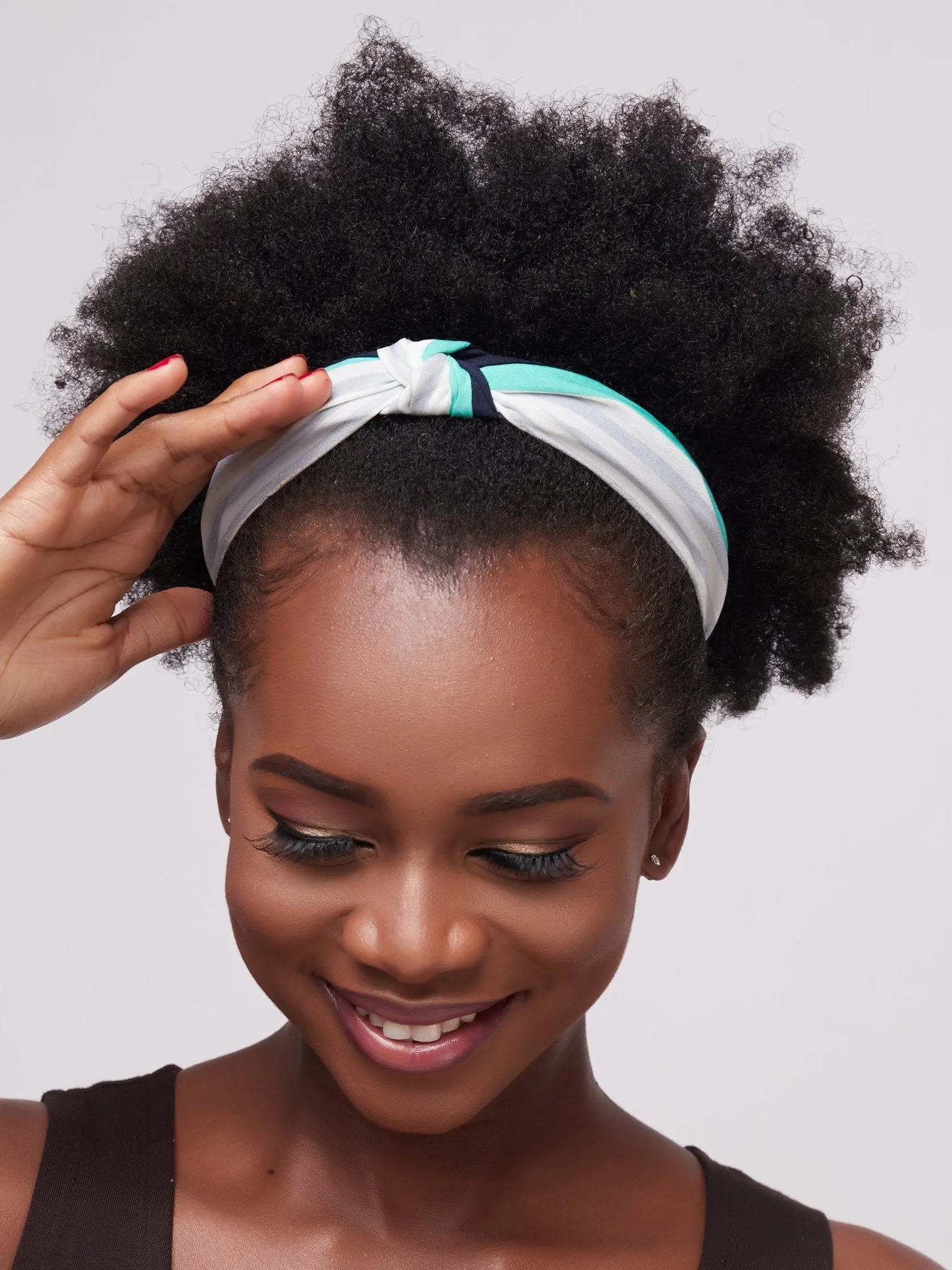 Lizola Pamoja Headbands - Green / Blue / Grey Stripes